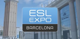 The logo for esl expo barcelona.